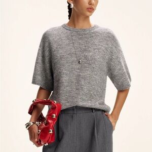 Commense wool blend short sleeve sweater